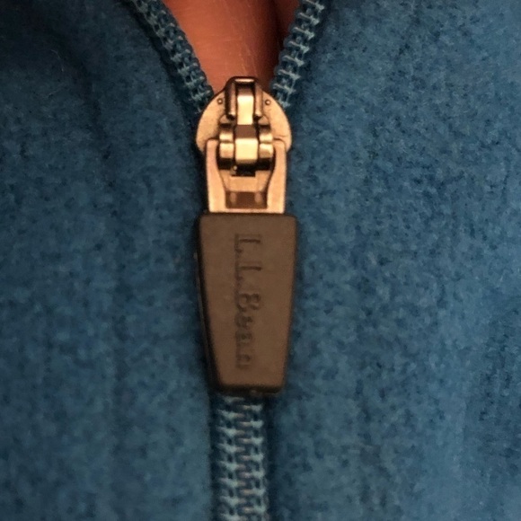 LLBEAN Mens Black and Blue 1/4 Zip Fleece Pullover Size Large - Picture 5 of 9